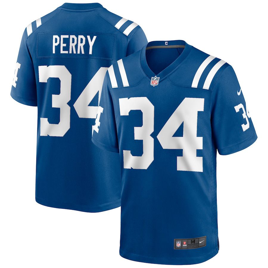 Men Indianapolis Colts #34 Joe Perry Nike Royal Game Retired Player NFL Jersey